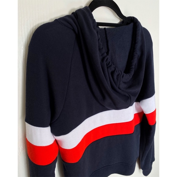 Full Tilt Stripe Color Block Navy Women’s Hoodie - Picture 4 of 5